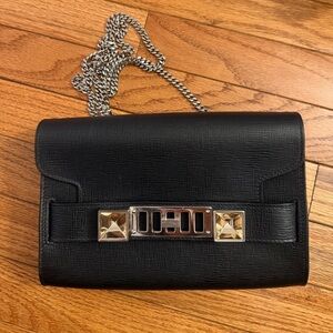 Proenza Schouler Black Crossbody Bag with Silver Chain